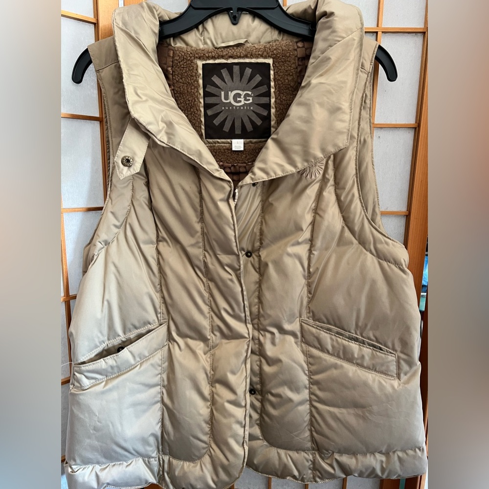 UGG tan puff vest